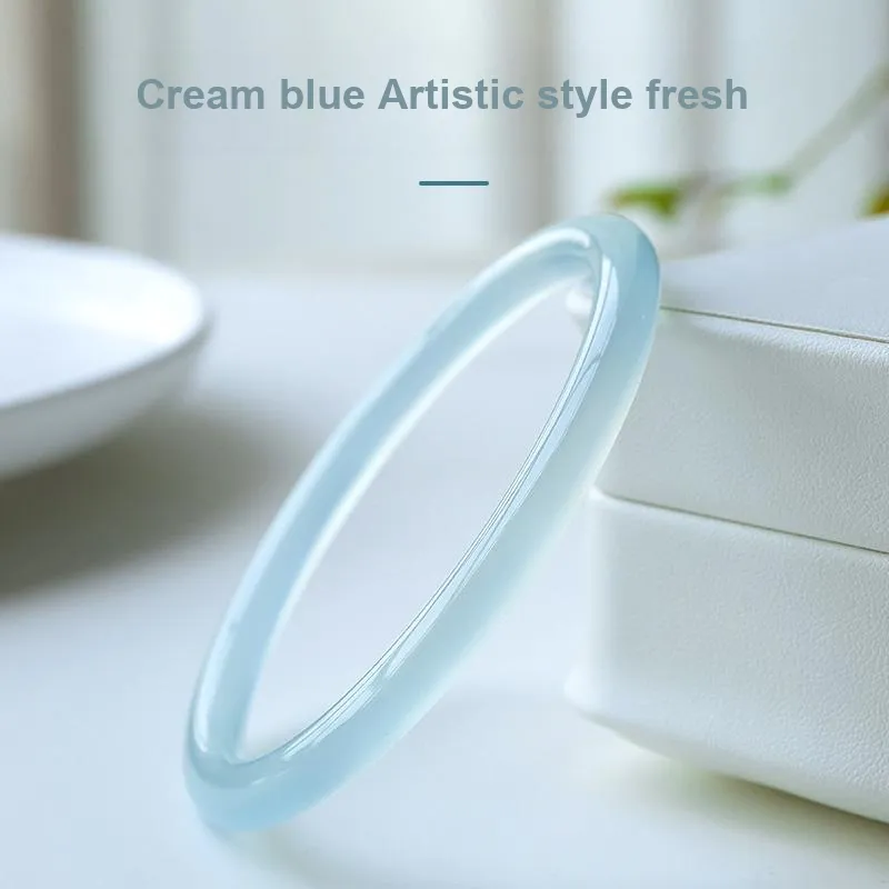 With The Heart Of The Jade Chalcedony Bangles Women's-4
