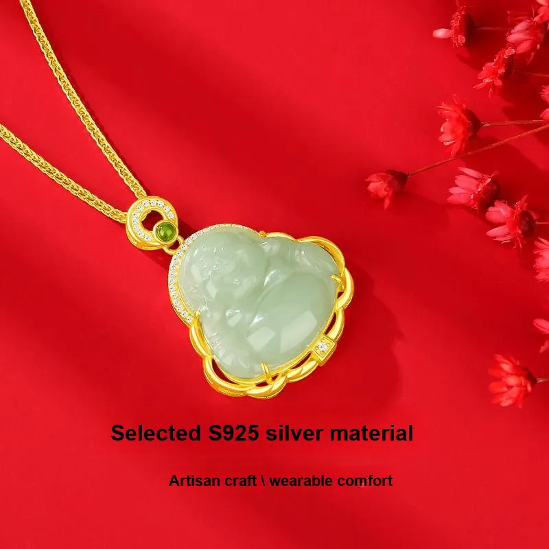 Love Hetian Jade Pendants Pale Greenish White Jade Women's-3