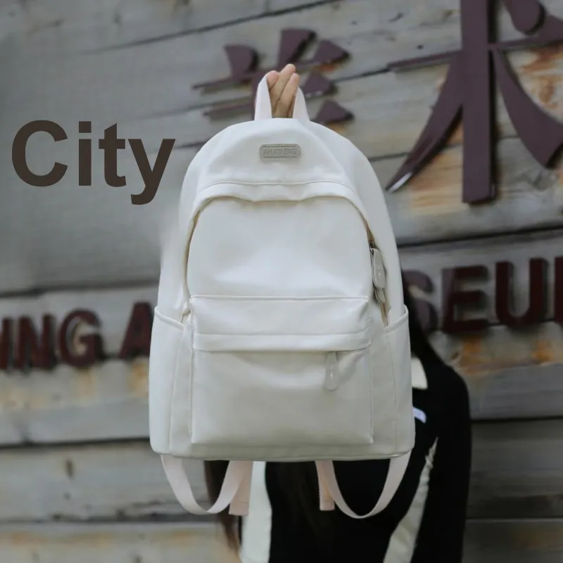 KAMLUI Nylon Backpack Unisex Black/White/Gray/Purple/Blue-5