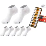 Men's Short Socks 7 Pack Gift Box Set (7 Pack White)
