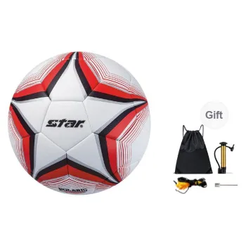 Star Size 5 Ball Soccer PU Seamless Thermal bonding Unisex Red White