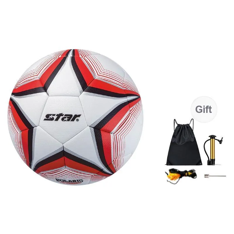 Star Size 5 Ball Soccer PU Seamless Thermal bonding Unisex Red White-0