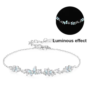 KADER 925 Sterling Silver Bracelets Women's Silver Blue
