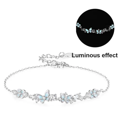 KADER 925 Sterling Silver Bracelets Women's Silver Blue