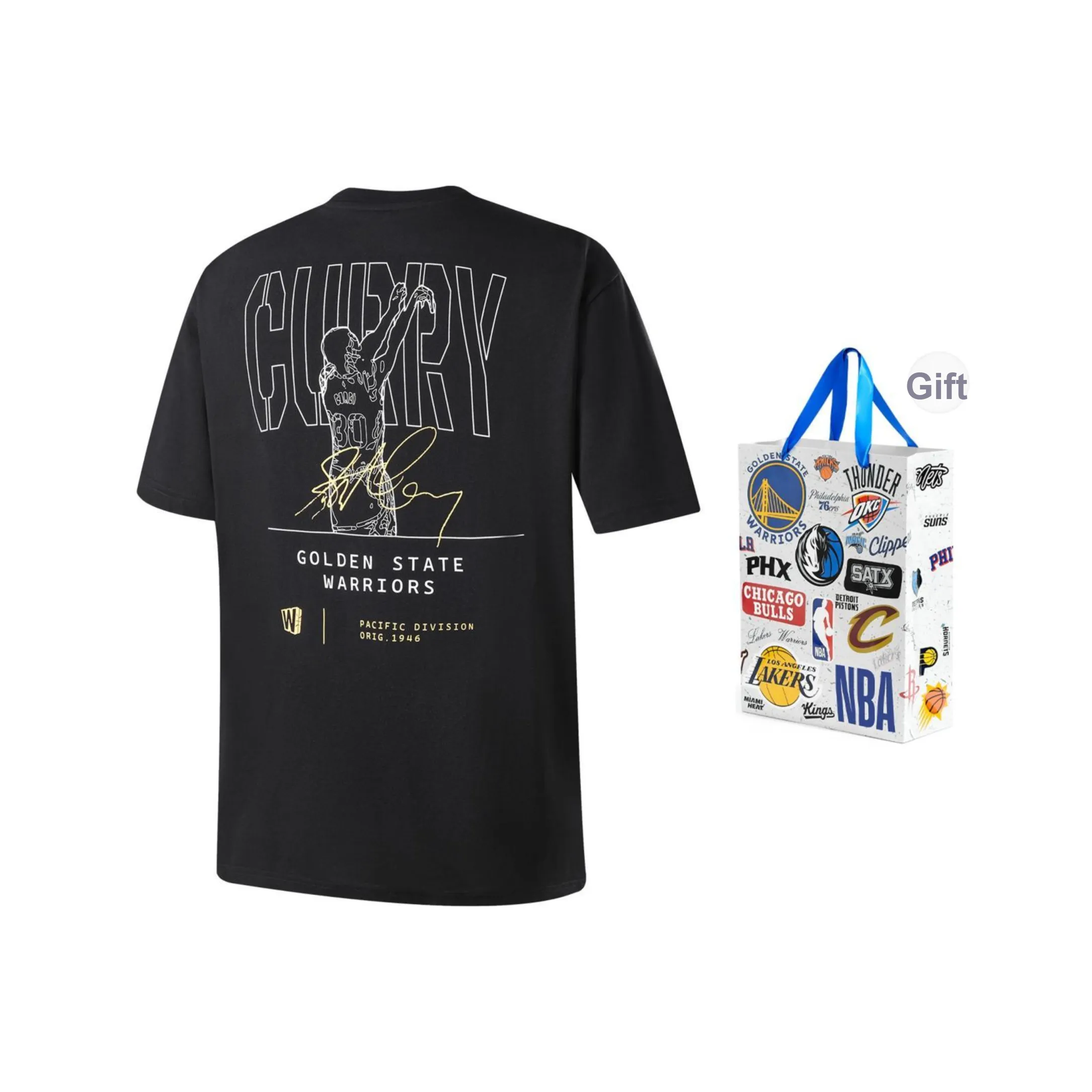 NBA Golden State Warriors Stephen Curry T-Shirt Унисекс Черный