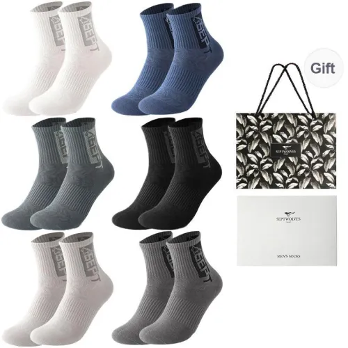 SEPTWOLVES Mid-Calf Socks Men's 6 Pairs Gift Box Packaged