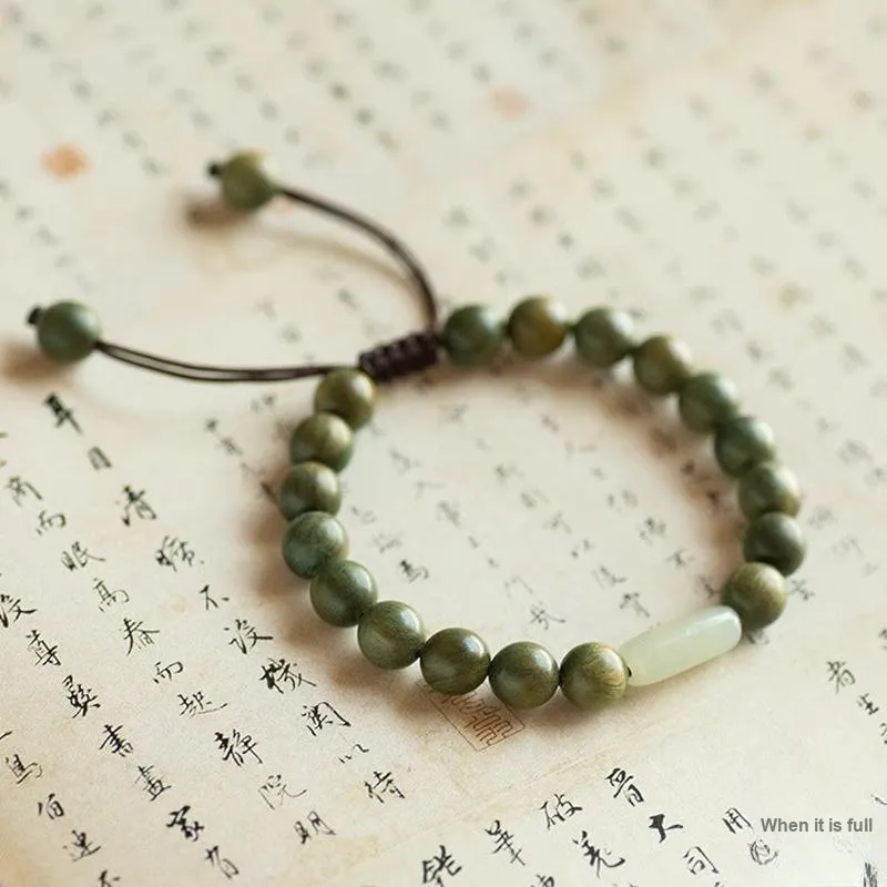 Moonstone Edge Green Sandalwood Wooden Bracelets Women's-3