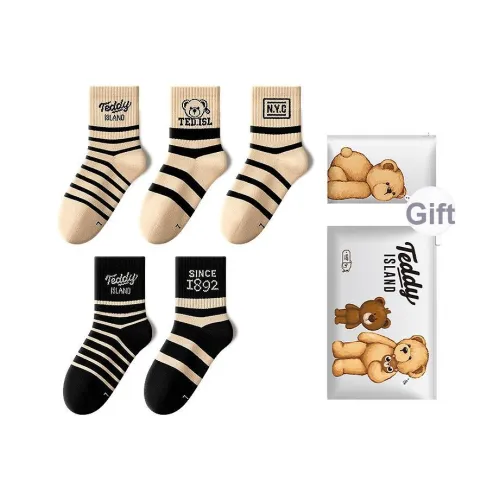 TEDDY ISLAND Рекомендация мамы [5 пар смешанные цвета полосы] носки для детей
