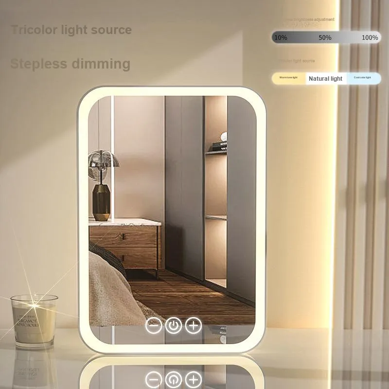 Sweet Pillow House LED Fill Light Portable Desktop Foldable Charging Touch Portable Make Up Mirrors-1