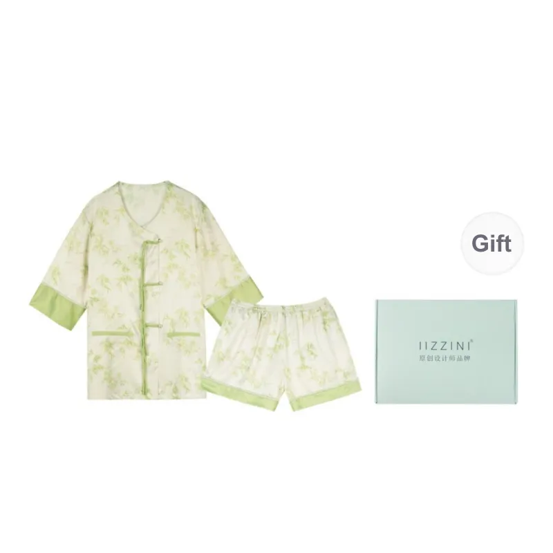IIZZINI Scenario Pajama Set Women's Green-1