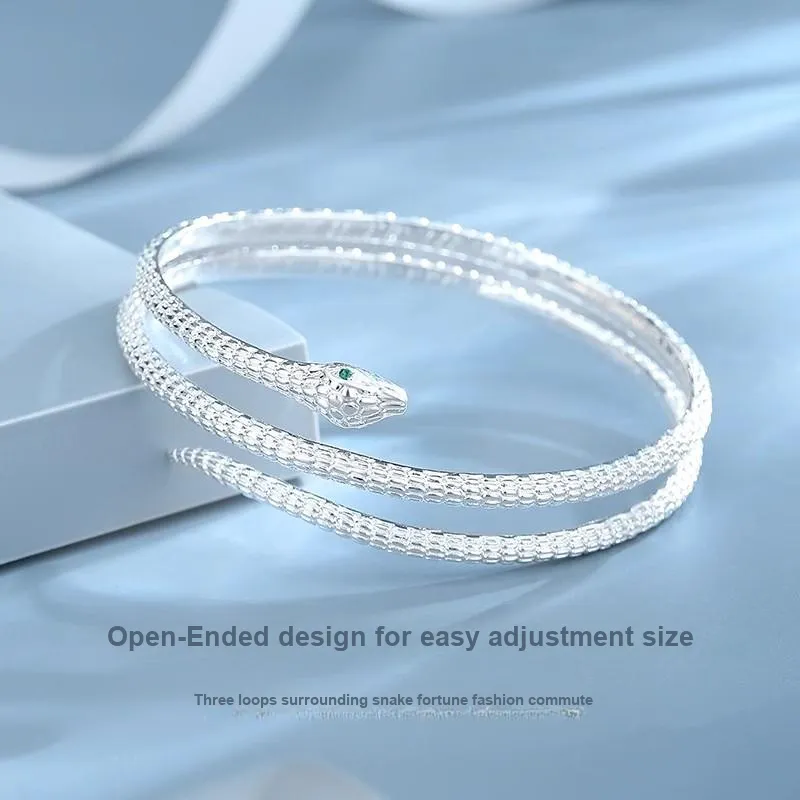 Hui Xuan Charm 999 Fine Silver Bangles Women's-5
