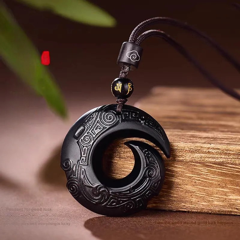 CUIYIN Obsidian Pendants Unisex-1