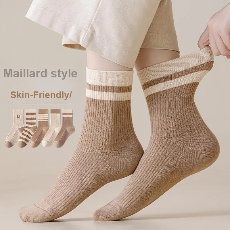 Lan Miao Mid Calf Socks Women's 5 Pack-9