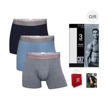 CR7 CRISTIANO RONALDO Underpants Men's 3 Pack Navy Blue/Misty Gray/Mist Blue