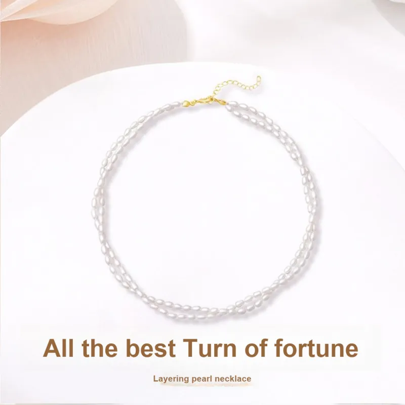 Fortune Gold Pearl Necklaces Women's-1