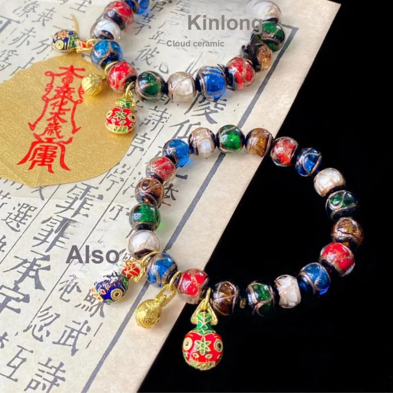 Linguanying Colored Glaze Jade Bracelets Unisex-2