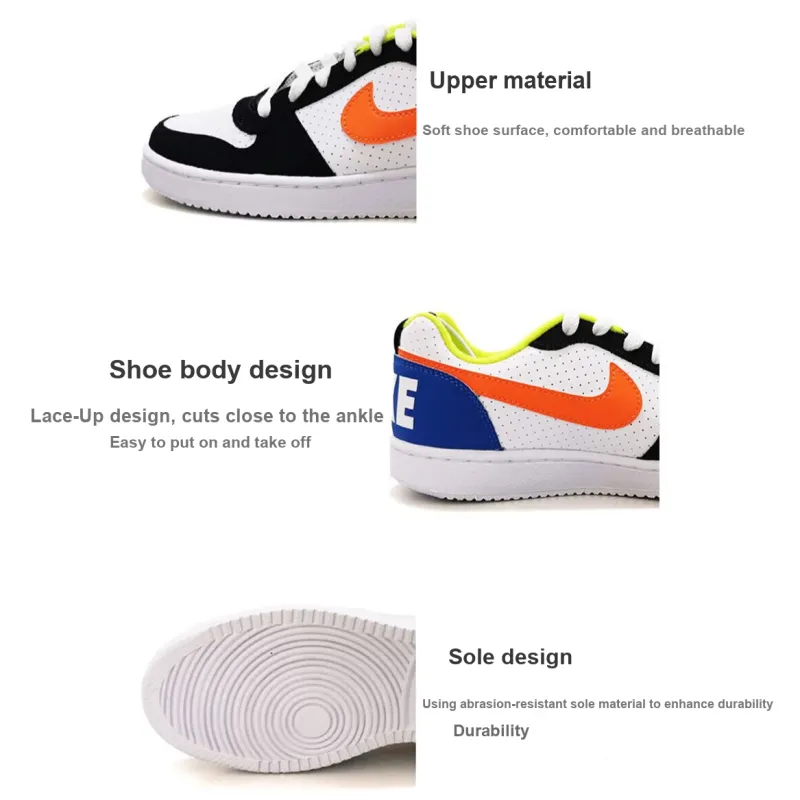 Nike Court Borough Low GS 'Black Orange Blue'-1