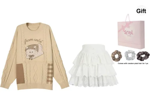Snbl Пуловер Sweater+Юбка Женские Комплекты с юбкой