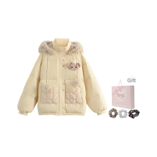 SNBL Бежевый Желтый Женский Пуховик