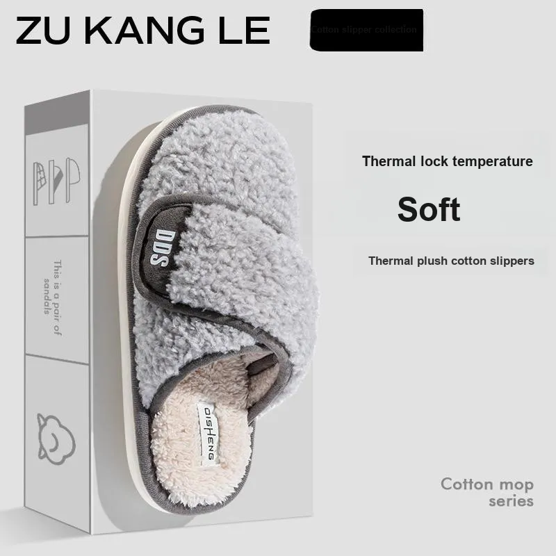 Foot Recreation Winter Home Warm Non Swollen Feet Hook and Loop Cotton Slippers Unisex-15