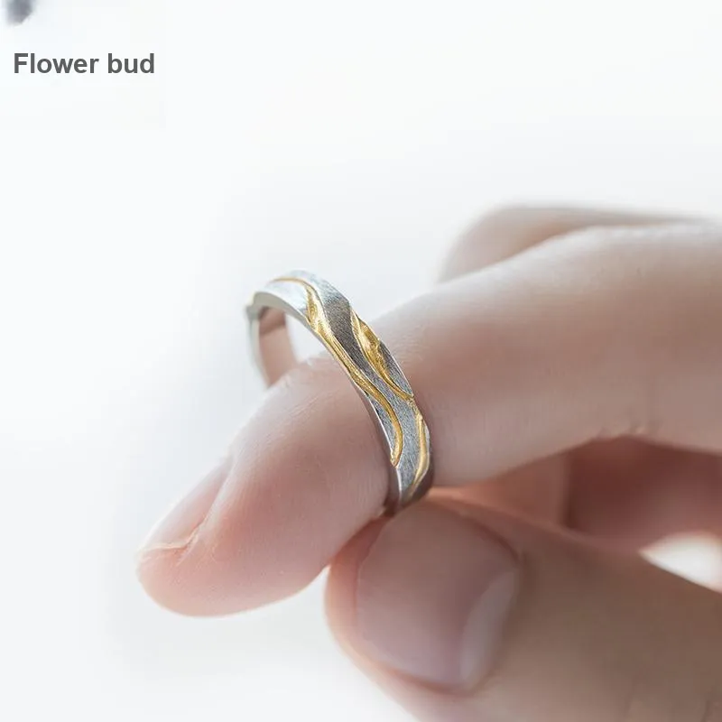 HUAYA S925 Silver Rings Women's Gold And Silver-3