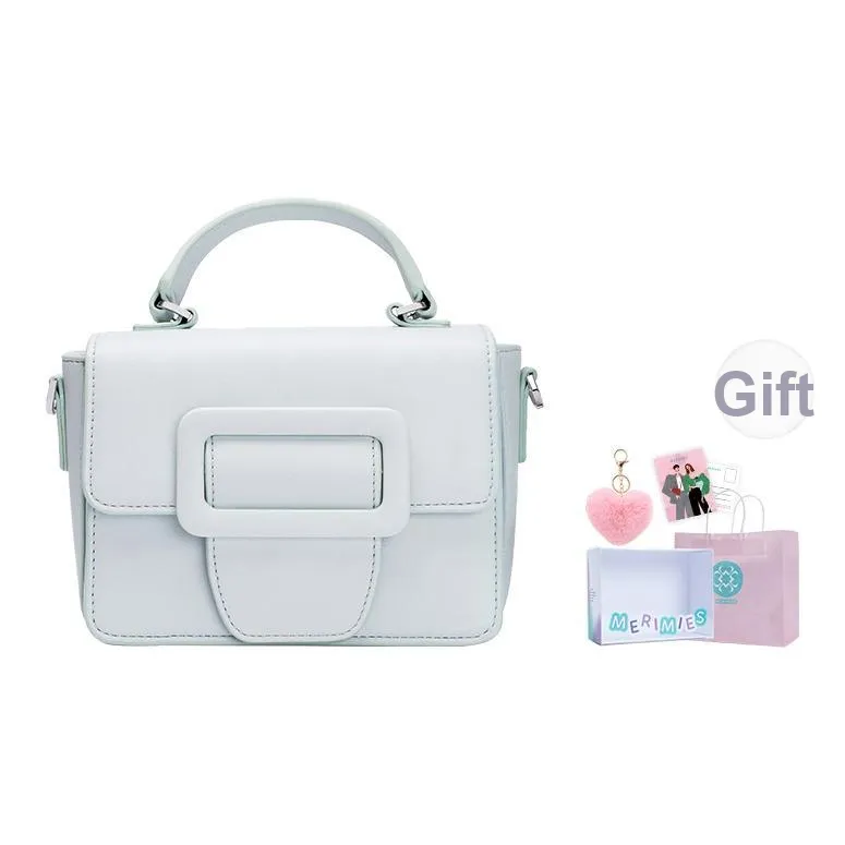 MERIMIES Vegan Eco Friendly Leather Ice Cream Small Square Bag, Handbag, Crossbody Bag Women's Mint White Chocolate