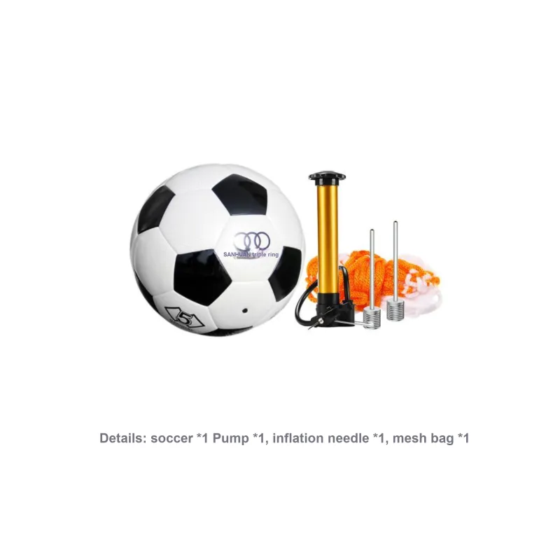 THREEHUAN Size 5 Soccer PVC Seamless Thermal bonding Unisex Black White-4