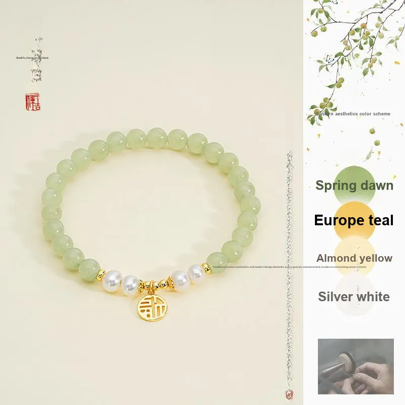 Beth Jewelry Hetian Jade Pale Greenish-White Jade Women's-1