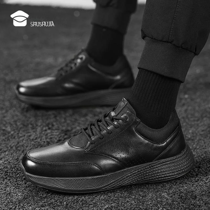 Shu Family Breathable And Resilient Low Top Casual Shoes Men's Black-4