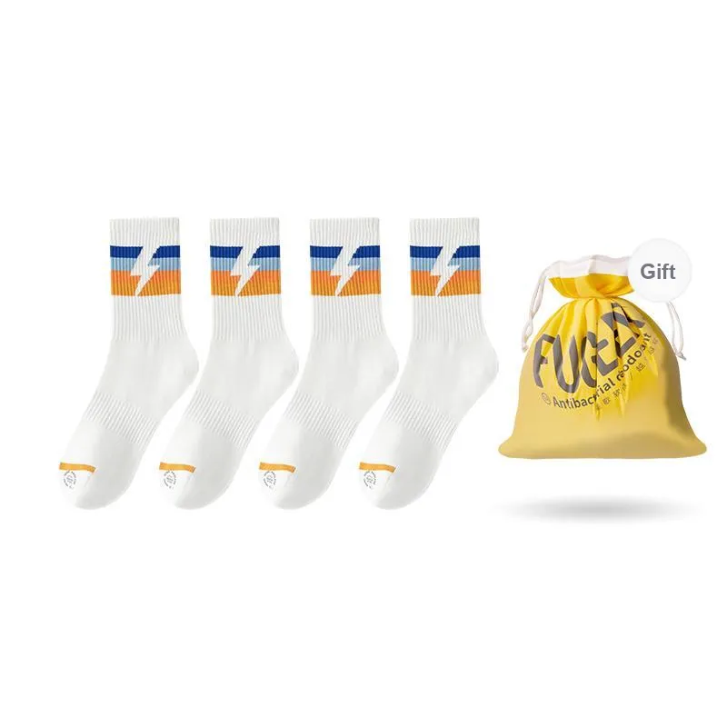 FUGEER Mid Calf Socks Men's 4 Pack-12