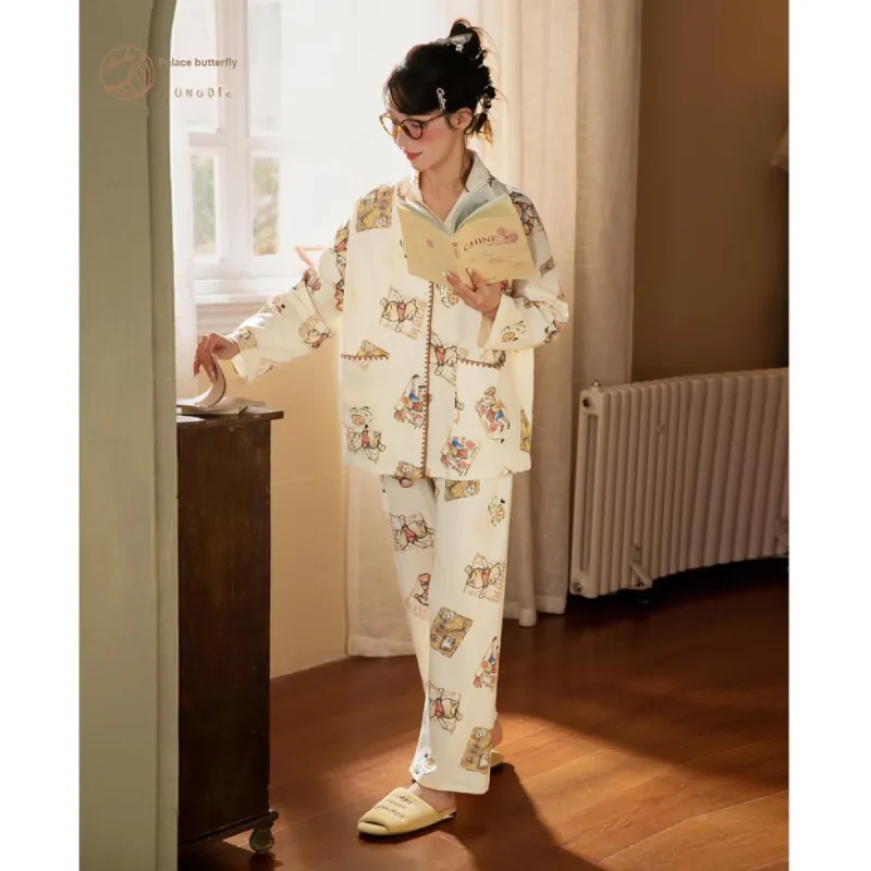 Gongdie x Disney Pajama Set Women's Gift Box Set Apricot-4