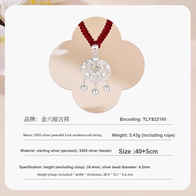JINLIUFUJIXIANG S925 Sterling Silver Necklaces Unisex-11