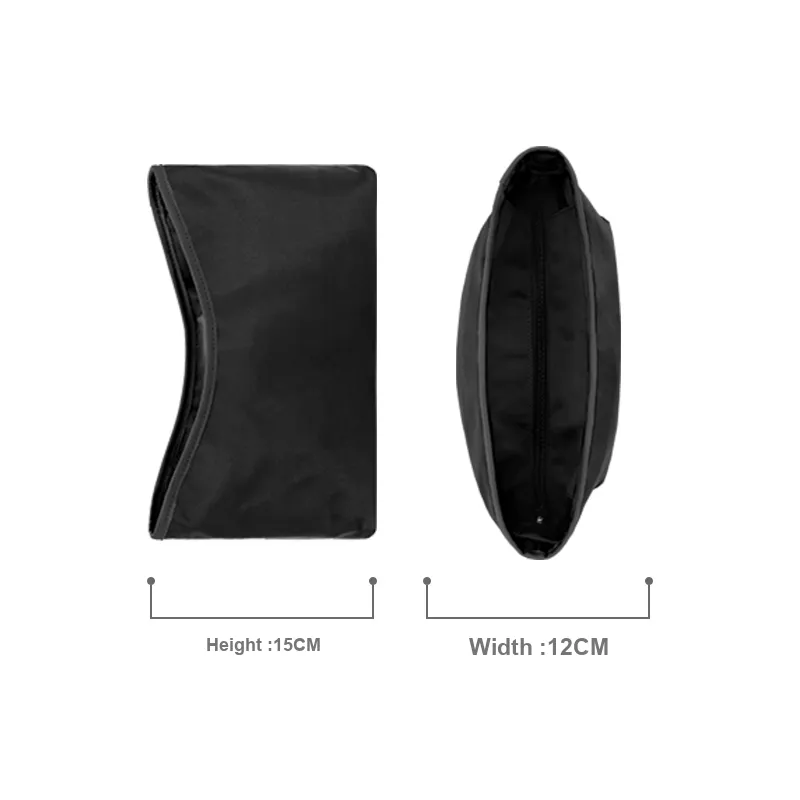 Tide Satin Medium Bag With Shape Maintaining Storage Lining Interior Pocket And Built in Bag Accessory Unisex Black-3