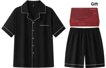 Gongdie Pajama Set Men's Black, Gift Box Set
