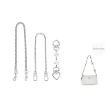 Heart-Shaped White Clover Silver Three-Piece Set - 15cm Extension Chain+40cm Decorative Chain+Long Chain