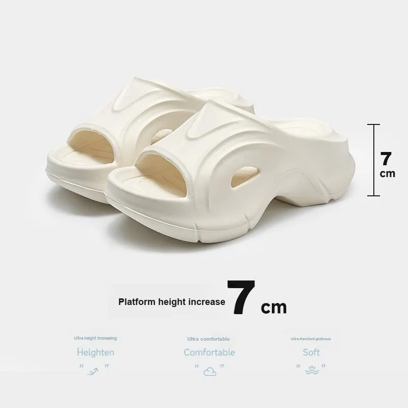 Meter Height Increasing Platform Women's Squashy And Bouncy Feeling EVA Summer Indoor Bathroom Bathing Slippers-1