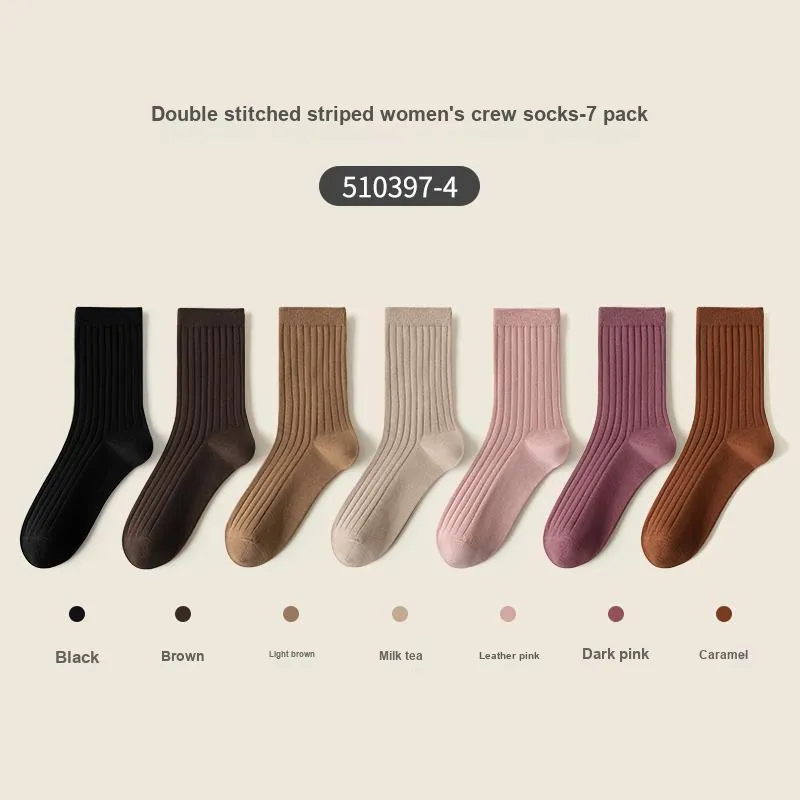 Caramella Mid Calf Socks Women's 7 Pack-4
