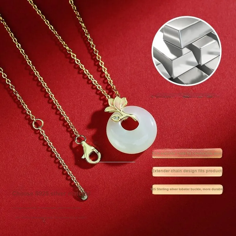 Royal Heaven's Choice Hetian Jade Necklaces Pale Greenish White Jade Unisex-2