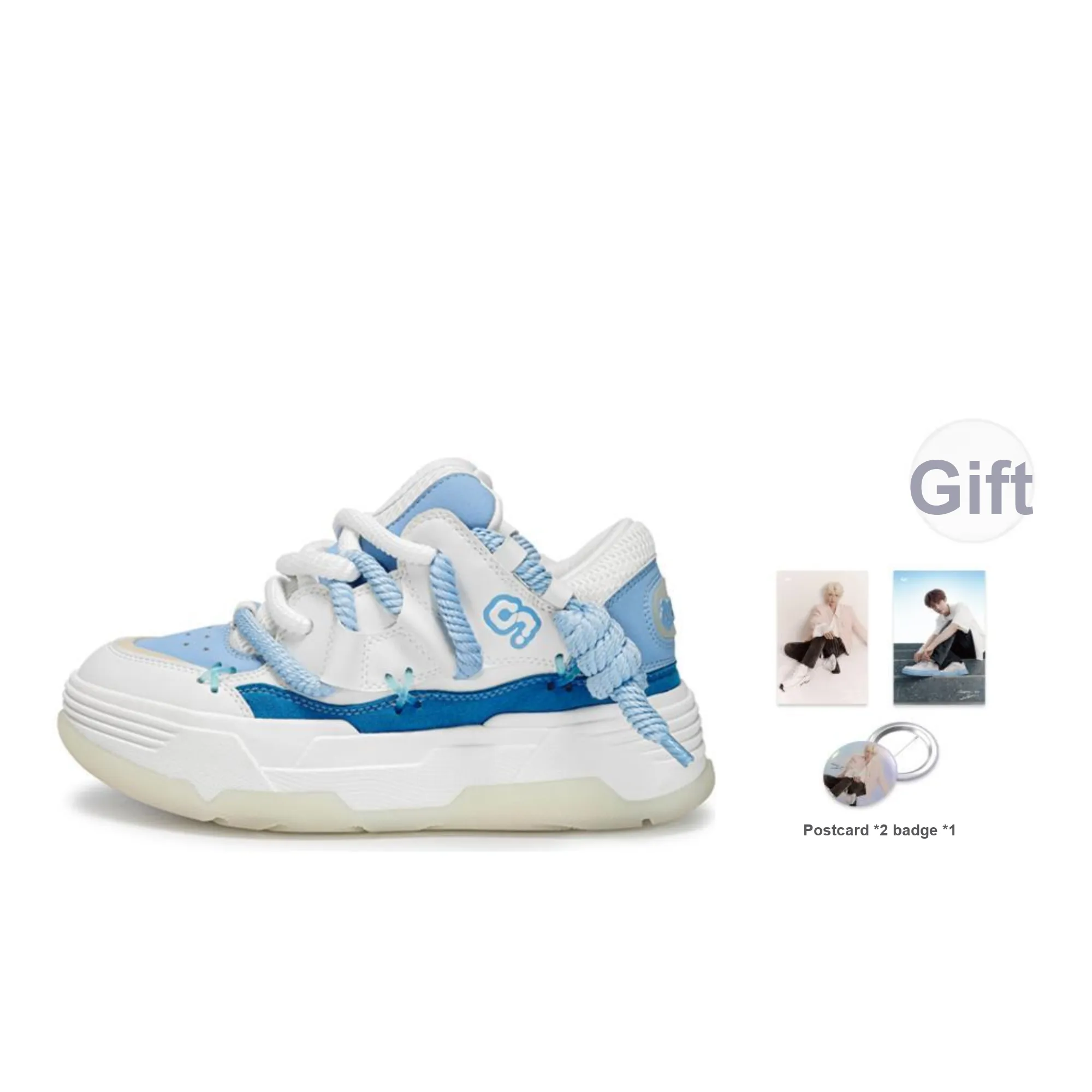 CN Skate Skateboard Shoes Unisex Low Top Blue