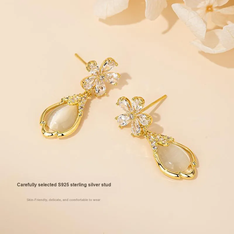 QLADY S925 Silver Stud Earrings Women's-5