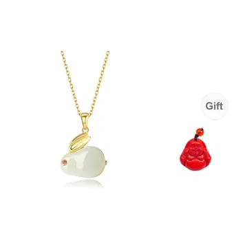 MUGONGZI Hetian Jade Necklaces Pale Greenish White Jade Women's