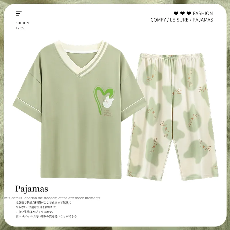 MADALLO Pajama Set Women's Yellow Green-4