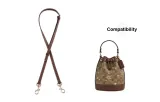 Brown 1.1cm Width Litchi Grain Gold Fastener 90-120cm[Compatibility 2024 Snowflake Bucket Bag]