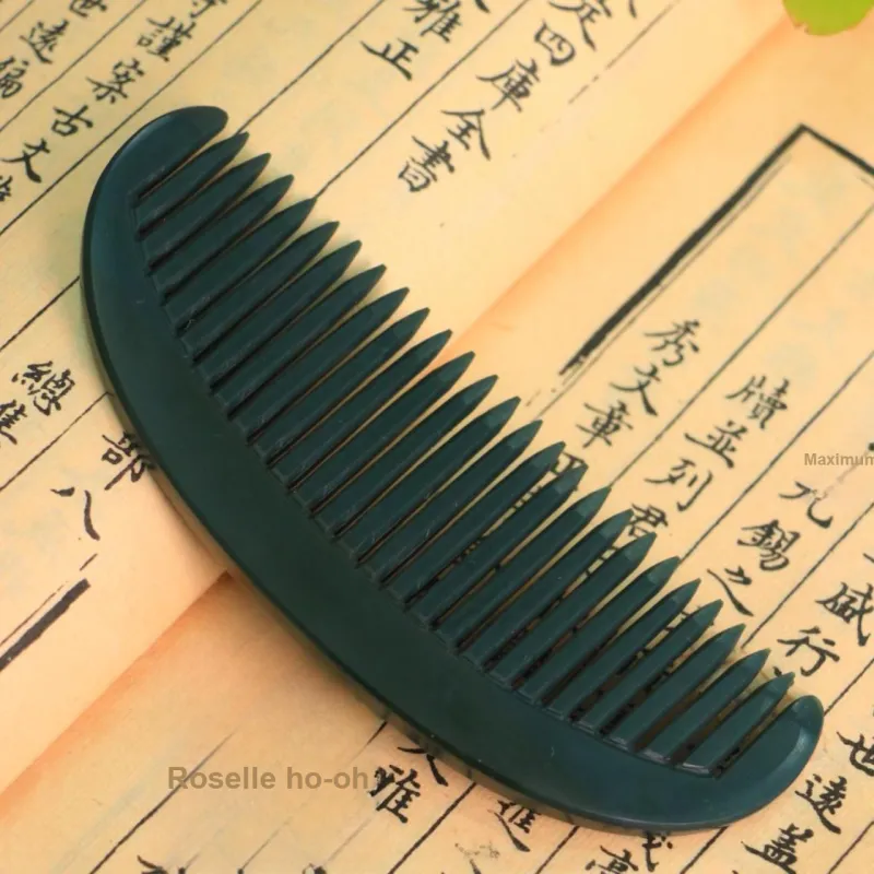 Jade Charm Yao Hetian Jade Comb Green Jade Women's-3