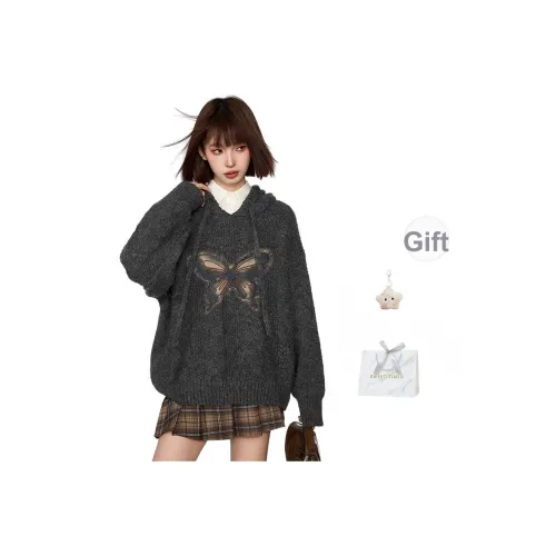 EVPGB Серый Сумка для покупок + Плюшевые брелки Женские Свитшоты