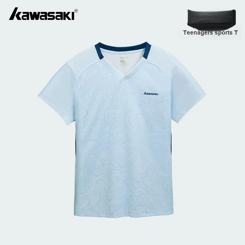 Kawasaki Panda Collection Badminton Jersey Unisex Light Blue-2