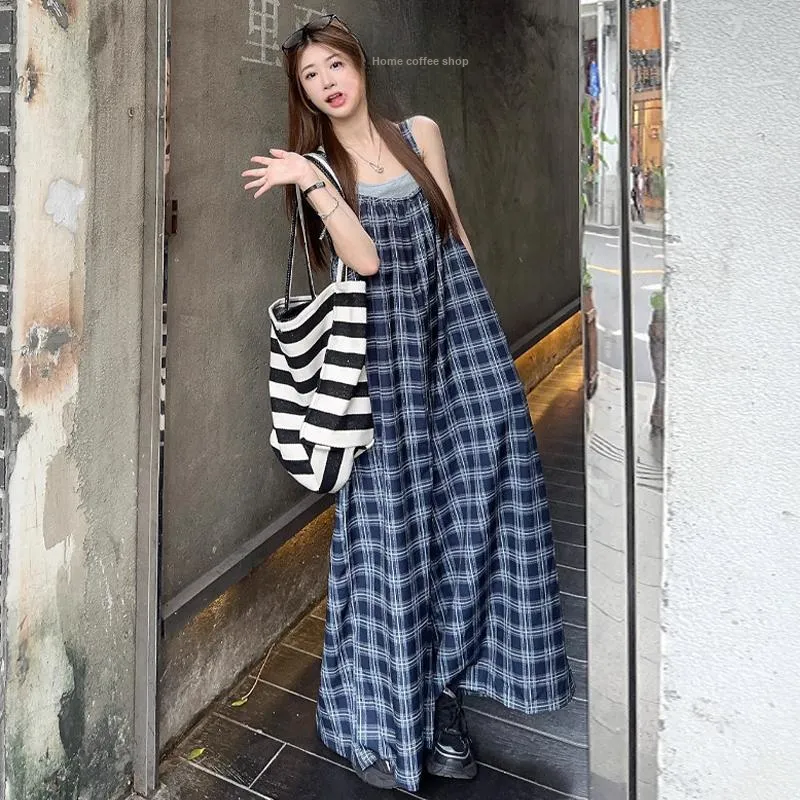 OURUOKE Jumpsuits Women's Plaid Shopping Bag-1