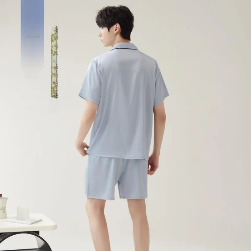 Urban Beauty Pajama Set Men's Gray Blue-5