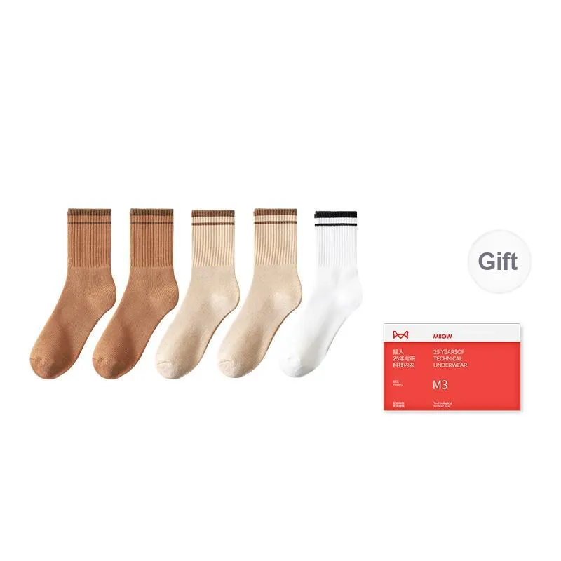 MIIOW Trend Party Series Mid Calf Socks Women's Shopping Bag 5 Pack-7