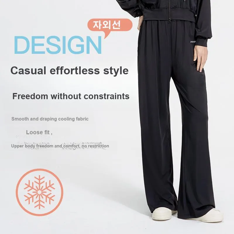 ZAUO Casual Suits Women's Set Black Top+Black Pants-1